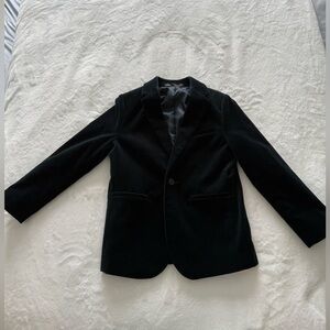 Zara Boys Dark Green Velvet Blazer Jacket